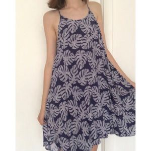 Blue Palm Print Sundress
